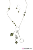 Paparazzi "Worked Like a Charm" Green Necklace & Earring Set Paparazzi Jewelry
