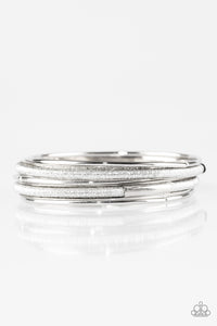 Paparazzi "Pay A Hefty SHINE" Silver Bracelet Paparazzi Jewelry