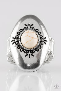 Paparazzi VINTAGE VAULT "Stone Gardens" White Ring Paparazzi Jewelry