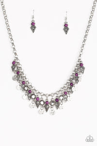 Paparazzi "Jurassic Jamboree" Purple Necklace & Earring Set Paparazzi Jewelry