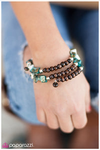 Paparazzi "Downward Spiral" Blue Bracelet Paparazzi Jewelry