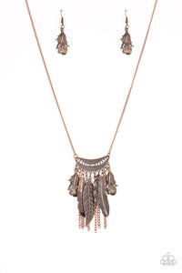 Paparazzi "Fiercely Feathered" Copper Necklace & Earring Set Paparazzi Jewelry