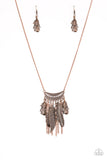 Paparazzi "Fiercely Feathered" Copper Necklace & Earring Set Paparazzi Jewelry