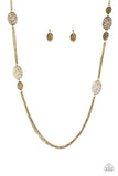 Paparazzi VINTAGE VAULT "A Force Of Nature" Brass Necklace & Earring Set Paparazzi Jewelry