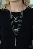 Paparazzi VINTAGE VAULT "Malibu Mixer" Green Necklace & Earring Set Paparazzi Jewelry
