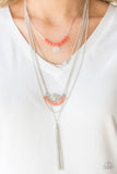 Paparazzi VINTAGE VAULT "Malibu Mixer" Orange Necklace & Earring Set Paparazzi Jewelry