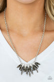 Paparazzi VINTAGE VAULT "Crown Couture" Silver Necklace & Earring Set Paparazzi Jewelry