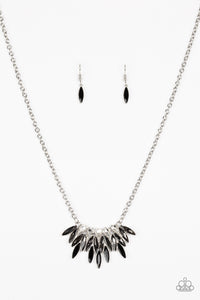 Paparazzi "Crown Couture" Black Necklace & Earring Set Paparazzi Jewelry