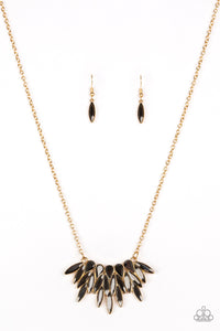 Paparazzi VINTAGE VAULT "Crowning Moment" Gold Necklace & Earring Set Paparazzi Jewelry