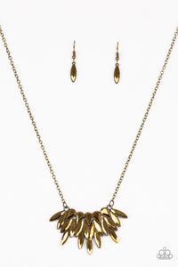 Paparazzi "Crowning Moment" Brass Necklace & Earring Set Paparazzi Jewelry