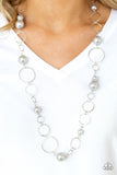 Paparazzi VINTAGE VAULT "Lovely Lady Luck" Silver Necklace & Earring Set Paparazzi Jewelry