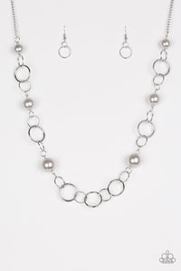 Paparazzi VINTAGE VAULT "Darling Duchess" Silver Necklace & Earring Set Paparazzi Jewelry