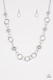 Paparazzi VINTAGE VAULT "Darling Duchess" Silver Necklace & Earring Set Paparazzi Jewelry