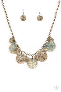 Paparazzi "Treasure Huntress" Brass Necklace & Earring Set Paparazzi Jewelry