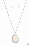 Paparazzi VINTAGE VAULT "Let Your Dreams Bloom" White Necklace & Earring Set Paparazzi Jewelry