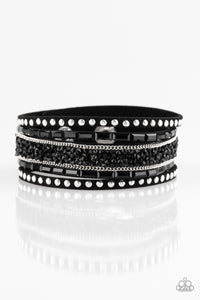 Paparazzi "Rhinestone Rocker" Black 154XX Wrap Bracelet Paparazzi Jewelry