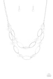 Paparazzi "Best Of Both POSH-ible Worlds" White Necklace & Earring Set Paparazzi Jewelry