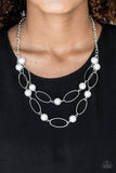 Paparazzi "Best Of Both POSH-ible Worlds" White Necklace & Earring Set Paparazzi Jewelry