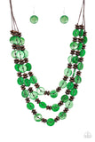 Paparazzi "Key West Walkabout" Green Necklace & Earring Set Paparazzi Jewelry