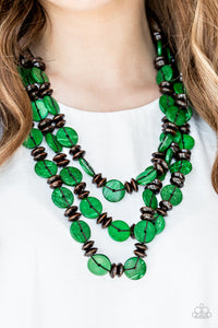 Paparazzi "Key West Walkabout" Green Necklace & Earring Set Paparazzi Jewelry