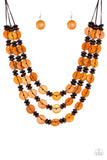 Paparazzi "Key West Walkabout" Orange Necklace & Earring Set Paparazzi Jewelry
