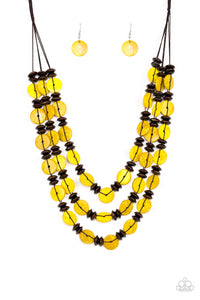Paparazzi "Key West Walkabout" Yellow Necklace & Earring Set Paparazzi Jewelry