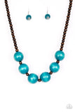 Paparazzi VINTAGE VAULT "Oh My Miami" Blue Necklace & Earring Set Paparazzi Jewelry