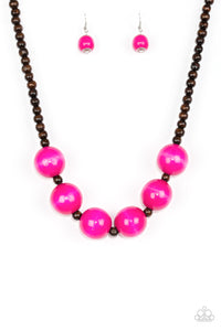 Paparazzi VINTAGE VAULT "Oh My Miami" Pink Necklace & Earring Set Paparazzi Jewelry