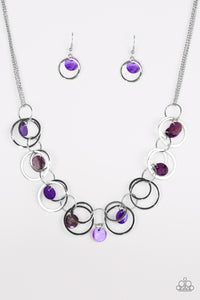 Paparazzi "A Hot SHELL-er" Purple Necklace & Earring Set Paparazzi Jewelry