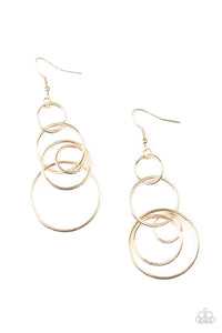 Paparazzi "Chic Circles" Gold Interlocking Hoop Earrings Paparazzi Jewelry