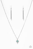 Paparazzi "Over My ARROWHEAD" Blue Turquoise Stone Triangular Arrow Pendant Silver Necklace & Earring Set Paparazzi Jewelry