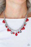 Paparazzi "Welcome To Bedrock" Red Necklace & Earring Set Paparazzi Jewelry