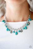 Paparazzi "Welcome To Bedrock" Blue Necklace & Earring Set Paparazzi Jewelry