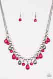 Paparazzi VINTAGE VAULT "Welcome To Bedrock" Pink Necklace & Earring Set Paparazzi Jewelry