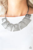 Paparazzi VINTAGE VAULT "Here Comes The Huntress" Silver Necklace & Earring Set Paparazzi Jewelry