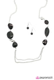 Paparazzi "A Shot In the Dark" Black Necklace & Earring Set Paparazzi Jewelry