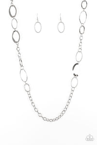 Paparazzi VINTAGE VAULT "Chain Cadence" Silver Necklace & Earring Set Paparazzi Jewelry