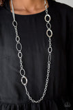 Paparazzi VINTAGE VAULT "Chain Cadence" Silver Necklace & Earring Set Paparazzi Jewelry