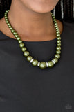 Paparazzi VINTAGE VAULT "Party Pearls" Green Necklace & Earring Set Paparazzi Jewelry