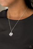 Paparazzi "Speaking Of Timeless" Silver Necklace & Earring Set Paparazzi Jewelry