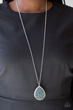 Paparazzi VINTAGE VAULT "I Am Queen" Blue Necklace & Earring Set Paparazzi Jewelry