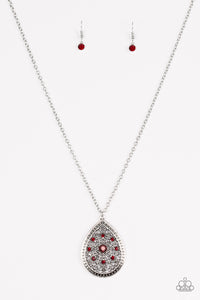 Paparazzi VINTAGE VAULT "I Am Queen" Red Necklace & Earring Set Paparazzi Jewelry