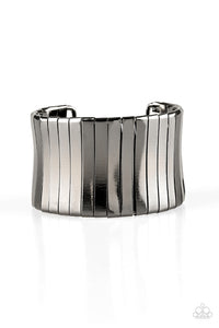 Paparazzi "Urban Uptrend" Black Gunmetal Frame Wrapped Cuff Bracelet Paparazzi Jewelry