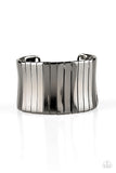 Paparazzi "Urban Uptrend" Black Gunmetal Frame Wrapped Cuff Bracelet Paparazzi Jewelry