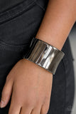 Paparazzi "Urban Uptrend" Black Gunmetal Frame Wrapped Cuff Bracelet Paparazzi Jewelry