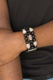 Paparazzi VINTAGE VAULT "Undeniably Dapper" Black Bracelet Paparazzi Jewelry