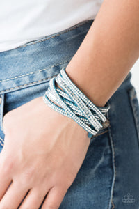 Paparazzi "Rock Star Attitude" Blue Wrap Bracelet Paparazzi Jewelry