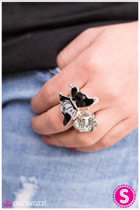 Paparazzi "Floats Like A Butterfly" Black Ring Paparazzi Jewelry