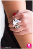 Paparazzi "Floats Like A Butterfly" White Ring Paparazzi Jewelry