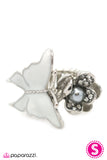 Paparazzi "Floats Like A Butterfly" White Ring Paparazzi Jewelry